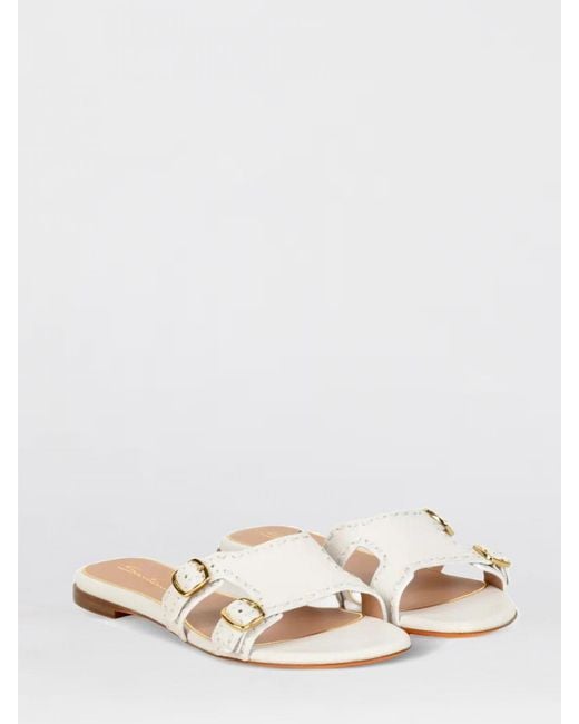 Santoni Pink Leather Slippers