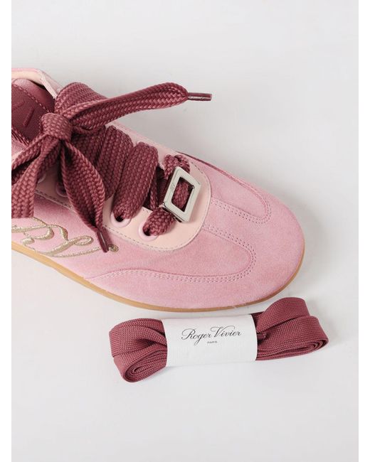 Roger Vivier Pink Suede Sneakers
