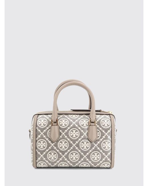 Tory Burch Multicolor Barrel Mini Monogram Cotton Boston Bag With Double T Logo