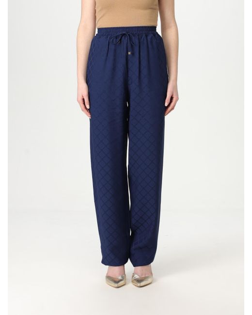 Elisabetta Franchi Blue Wide Leg Drawstring Pants