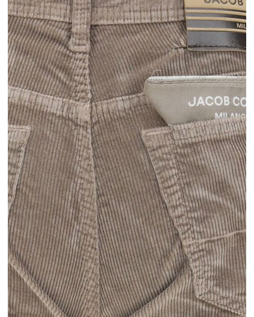 Jacob Cohen Gray Bard Slim-Fit Low-Rise Corduroy Trousers for men