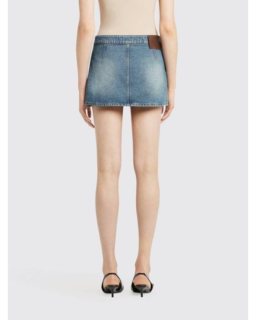 Courreges Blue Courr&Egrave	Ges Cotton Denim Mini Skirt