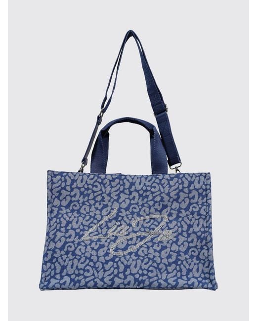 Liu Jo Blue Animal Print Cotton Bag