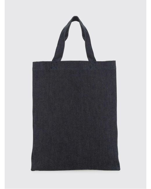 A.P.C. Black Denim Tote Bag With Flat Fabric Handles for men