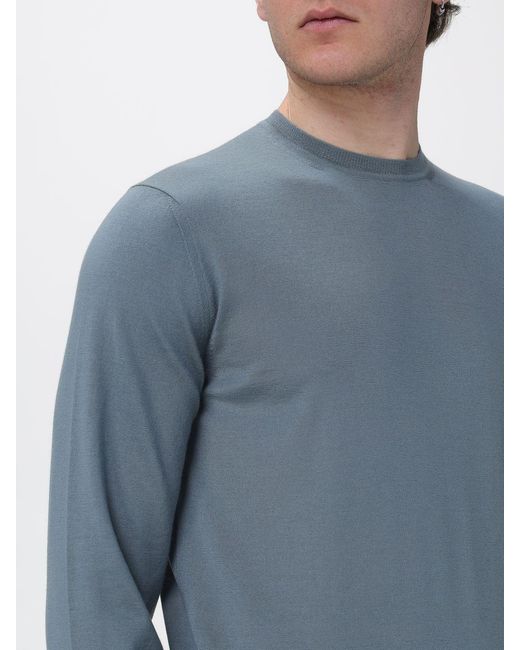 Giorgio Armani Blue Cashmere Crew-Neck Pullover for men