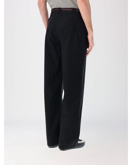 Roa Black Wide Leg Cotton Trousers for men