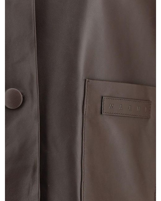Marni Brown Leather Jacket