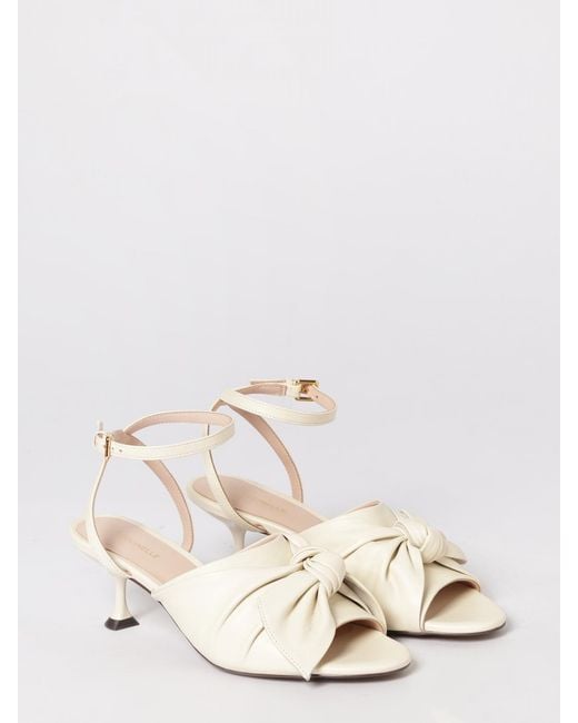 Coccinelle Natural Furoshiki Leather Sandals With Bow