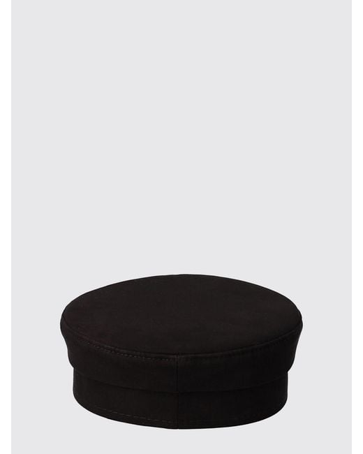 Ruslan Baginskiy Black Cotton Baker Boy Hat With Contrasting Embroidered Logo