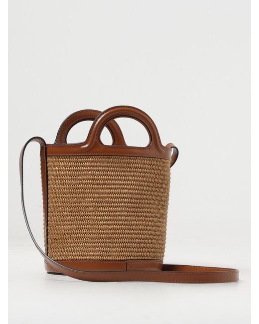 Marni Brown Marni Woven Raffia Shoulder Bag