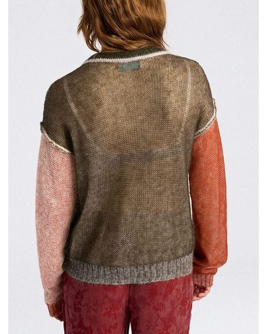 Momoní Red MomonÌ Color-Block Mohair Wool Pullover