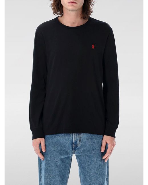 Polo Ralph Lauren Black Basic Cotton Sweatshirt With Logo for men