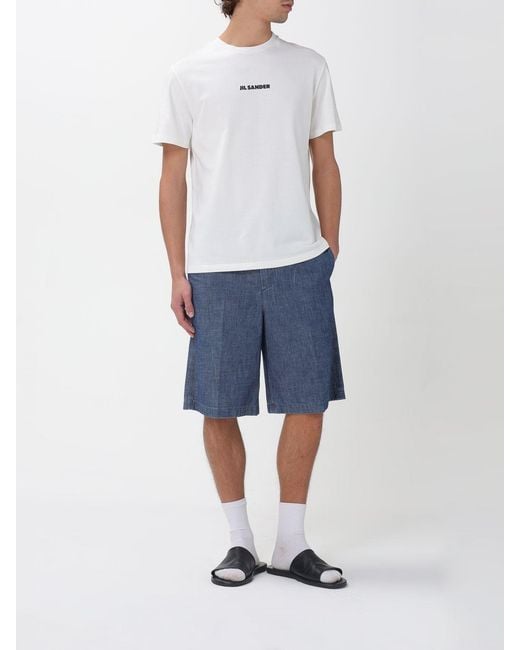 Jil Sander White Cotton T-Shirt With Logo for men