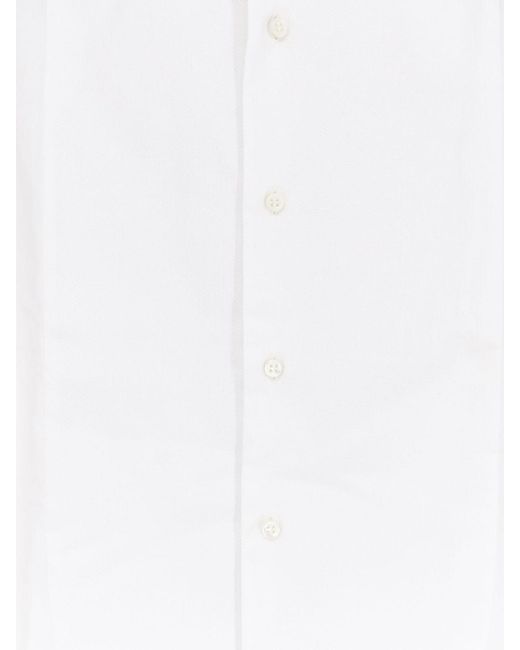 Brunello Cucinelli White Slim Fit Cotton Poplin Shirt for men