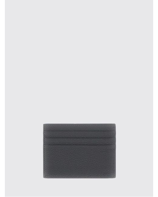 Thom Browne Gray 4-Bar Full-Grain Leather Card Holder With Six Slots for men
