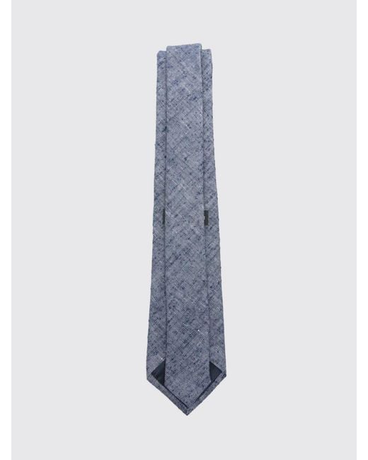 Emporio Armani Blue Silk And Linen Tie for men