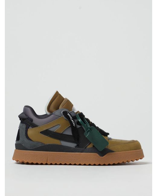 Off-White c/o Virgil Abloh Green Omia Sneakers In Leather And Nylon for men