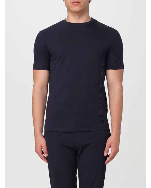 T-shirt basic in cotone di Armani Exchange in Blue da Uomo