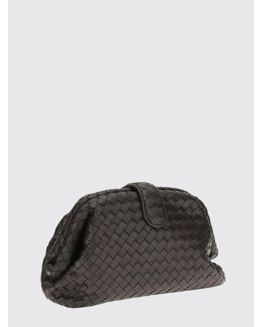 Bottega Veneta Black Lauren 1980 Intrecciato Lambskin Clutch With Strap