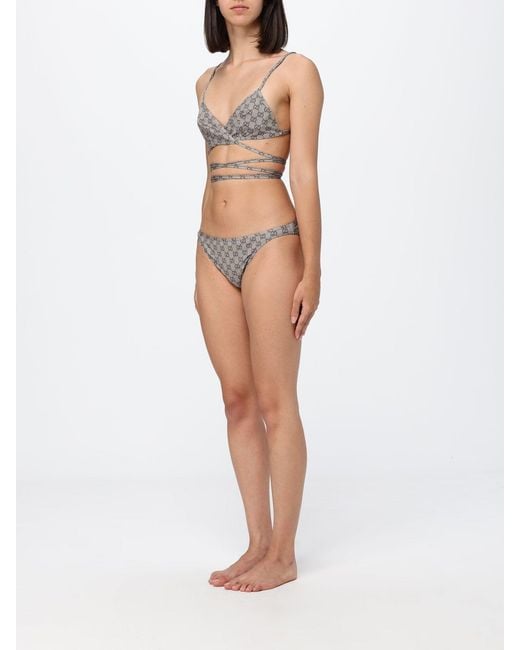 Gucci White Gg Monogram Jersey Triangle Bikini