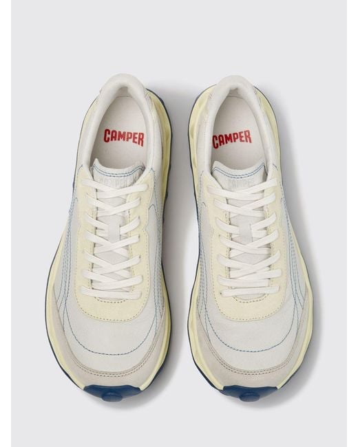 Camper White Pelotissima Leather And Nubuck Trainers With Xl Extralight Sole for men
