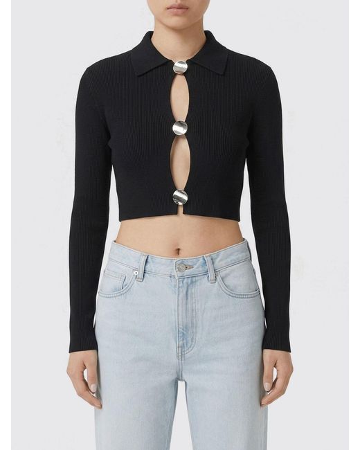 Jil Sander Black Cut-Out Wool Cardigan