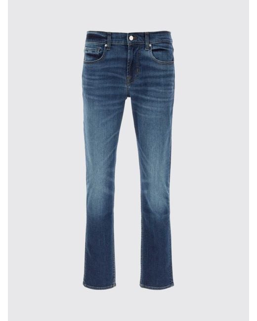 7 For All Mankind Blue Slimmy Tapered Fit Stretch Denim Jeans for men