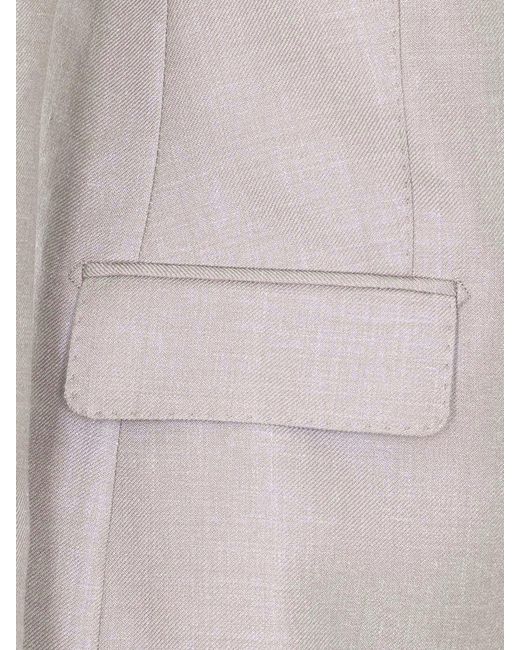 Tagliatore Gray Double Breasted Blazer