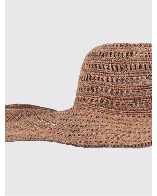 IBELIV Brown Perforated Raffia Miaro Hat