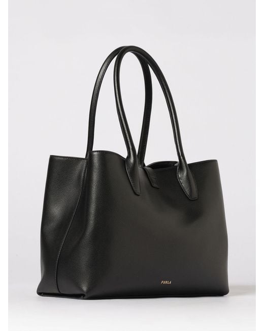 Furla Black Goccia Grained Leather Bag