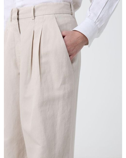 PT Torino White Wide-Leg Linen And Cotton Trousers