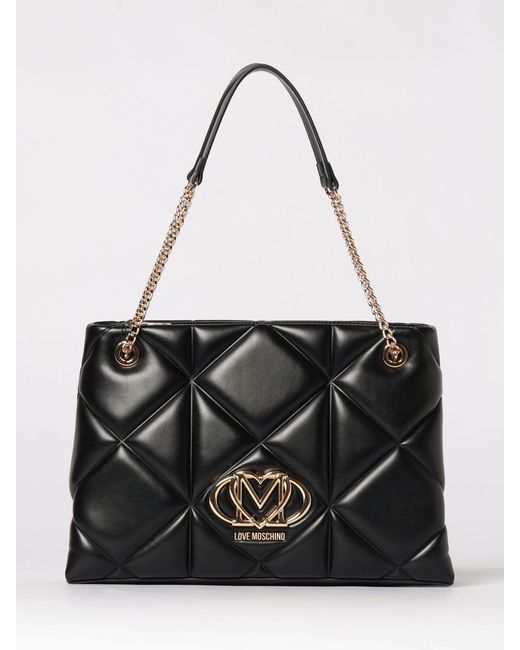 Love Moschino Black Quilted Faux Leather Bag