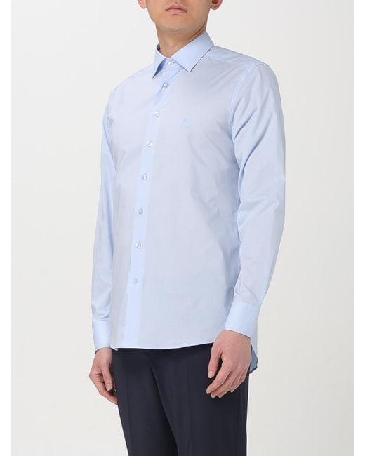 Etro Blue Classic Poplin Shirt for men