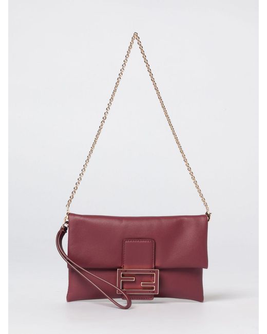 Fendi Brown Nappa Leather Baguette Mom Pouch