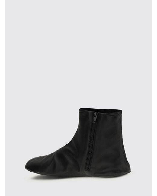 The Row Black Stella Leather Ankle Boots