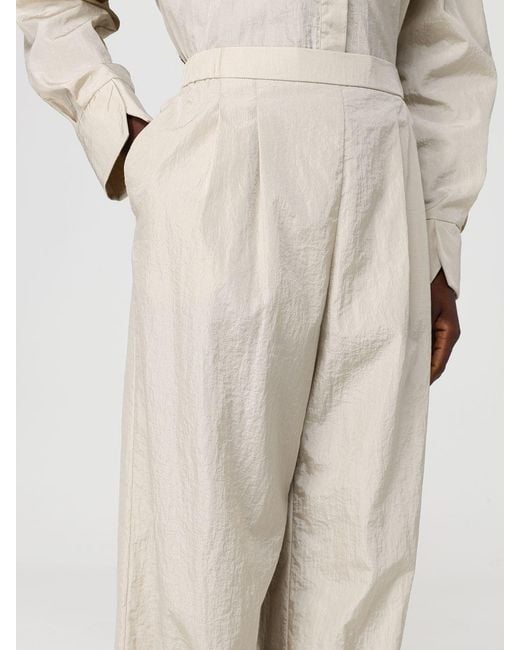 Max Mara Natural Crinkled Taffeta Trousers