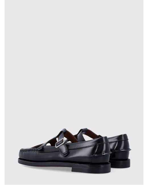 Sebago White Angelina Tale Brushed Leather Loafers