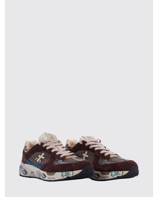 Premiata White Mase Suede And Mesh Sneakers for men
