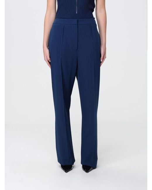 Patrizia Pepe Blue Crêpe Slim Fit Trousers