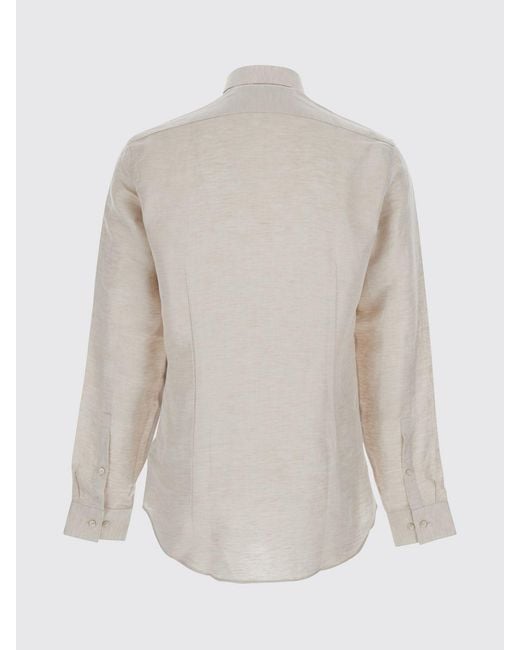 Calvin Klein Gray Linen And Lyocell Blend Shirt With French Collar for men