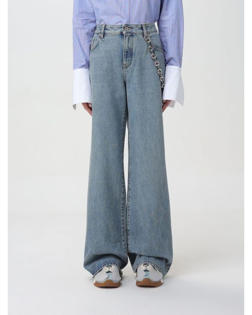 Loewe Blue Baggy Mid-rise Chain Jeans