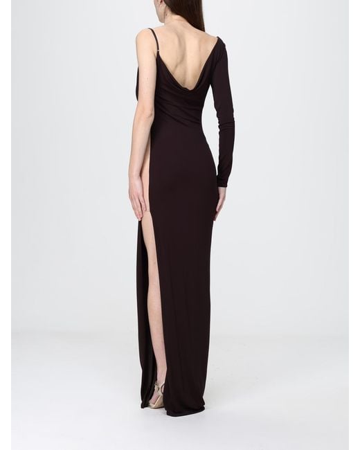 Elisabetta Franchi Purple Jersey One Shoulder Dress