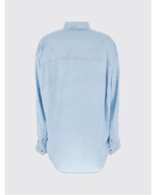 Balenciaga Blue Silk Shirt
