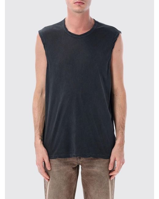 James Perse Blue Cotton Tank Top With Crew Neck for men