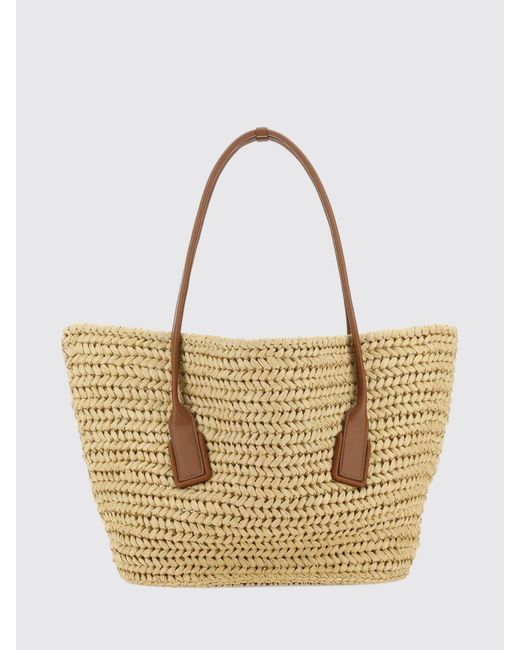 Bottega Veneta Metallic Medium Arco Raffia Tote Bag With Double Leather Handles