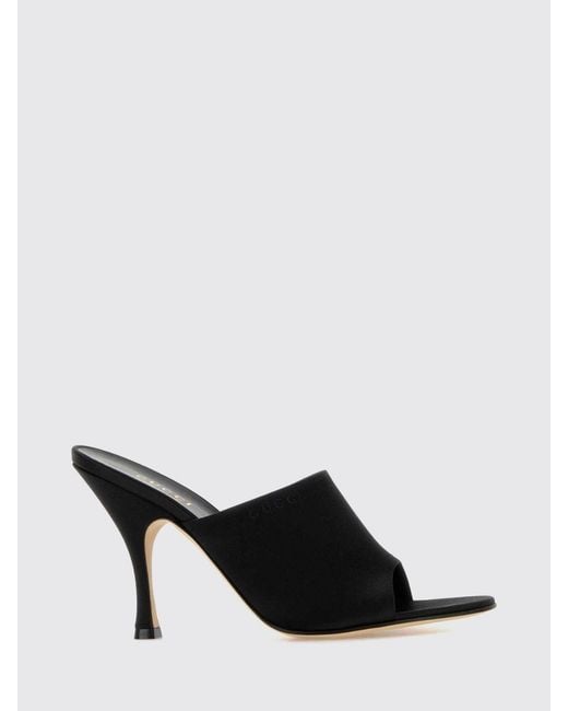 Gucci Black Satin Mules