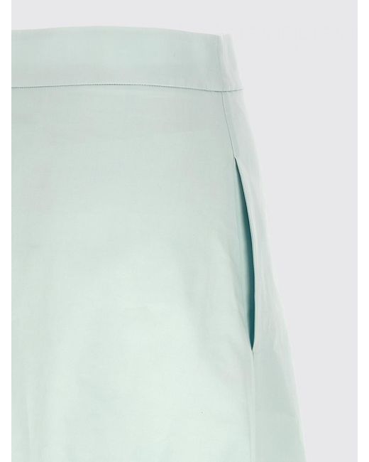 Jil Sander Green Cotton Midi Skirt