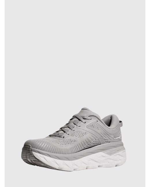 Hoka One One White Bondi 7 Technical Mesh Sneakers