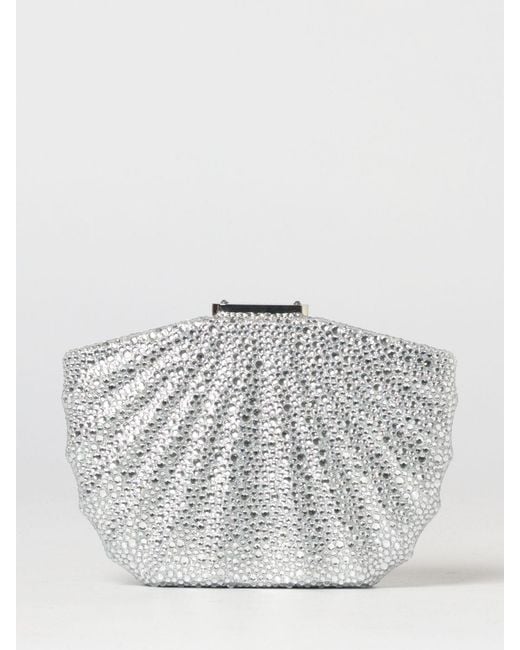 Twentyfourhaitch Gray Bonita Crystal Clutch