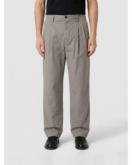 C P Company Gray Cotton Blend Wide-Leg Trousers for men